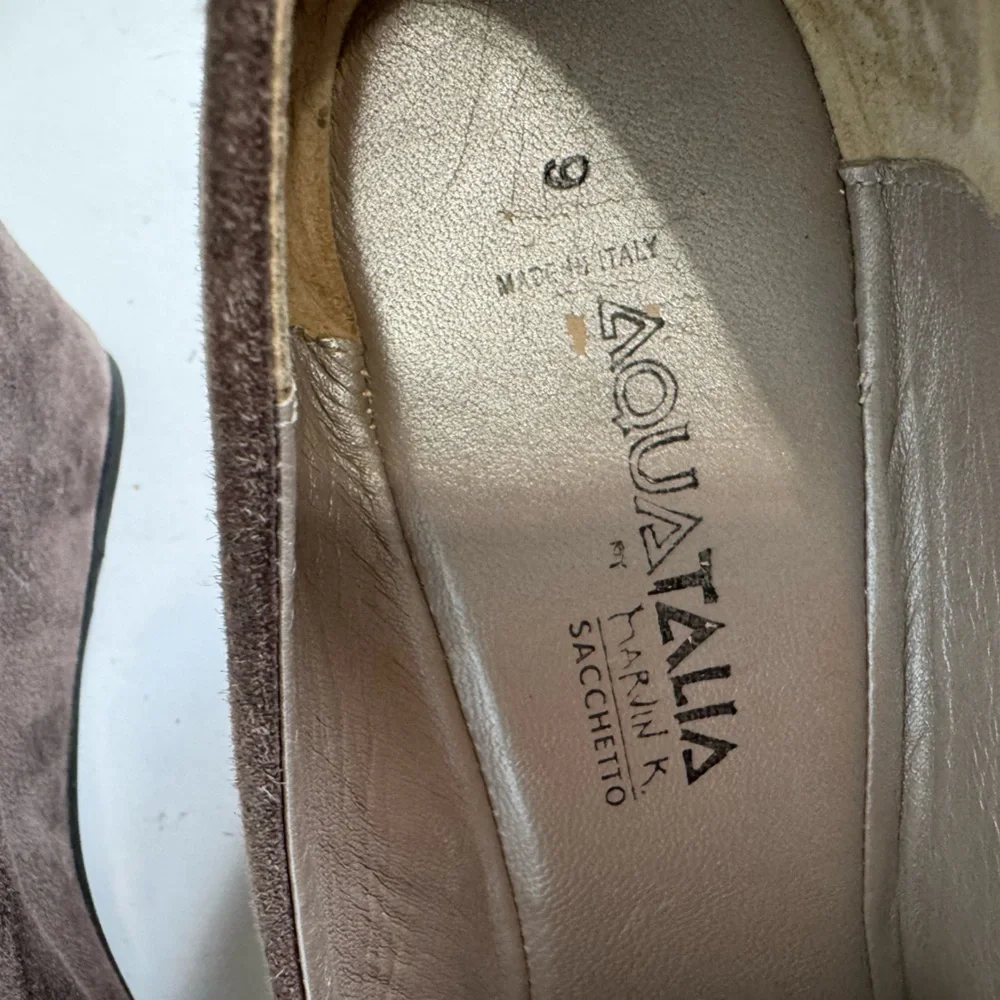 Aquatalia Women's Brown Suede Wedge Pumps Size 9